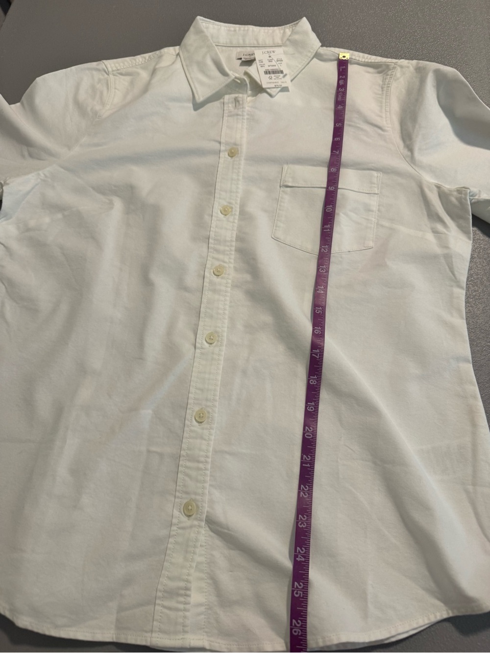 NWT J. Crew White 100% Cotton Casual Fitted Button-Down Shirt Size Large - Picture 10 of 14